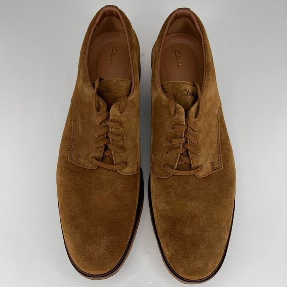 Clarks Mens 61261262 Brown Hommes Faux Leather Derby Size 13 Dress Shoes - Picture 4 of 9